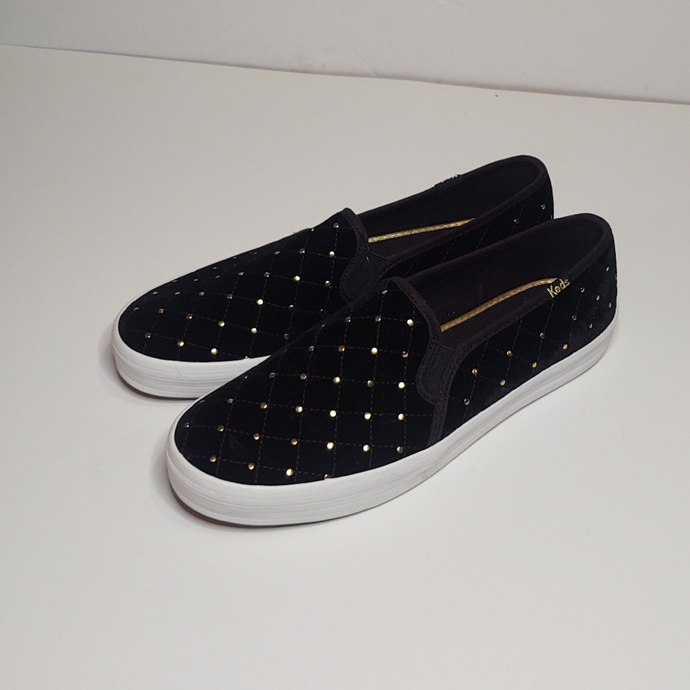 New Kate Spade velvet & rhinestone sneakers Keds 8.5